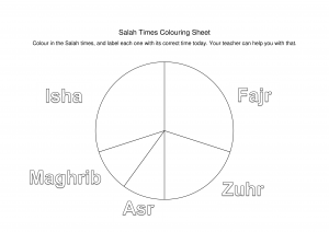 Salah Times Colouring Sheet An Nasihah Publications