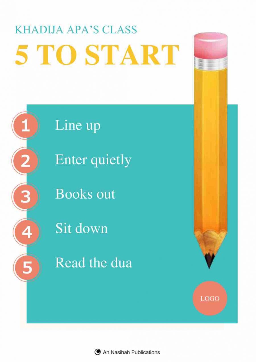 5 to Start Routine Poster | An Nasihah Publications