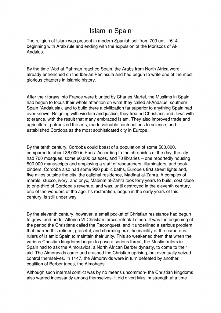 Islamic History Islam in Spain | An Nasihah Publications