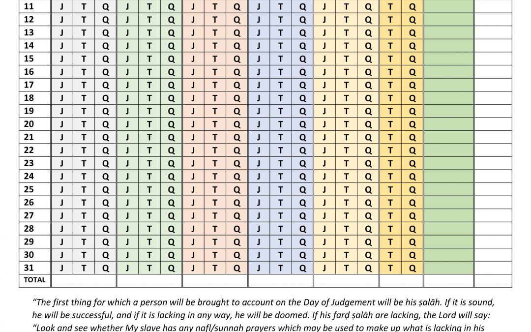 Daily Salah Diary