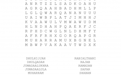 The Islamic Months Wordsearch