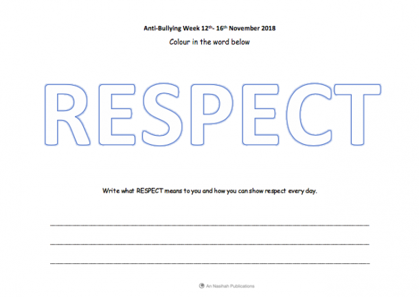 Respect Colouring Sheet | An Nasihah Publications