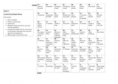 A3 Surah and Dua Board Game Book 2 | An Nasihah Publications