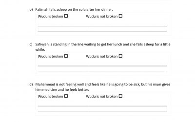 Is Wudu Broken? Activity