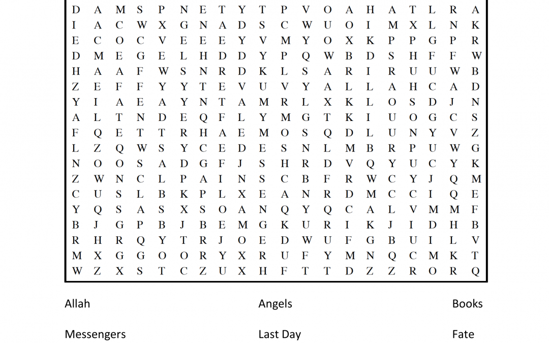 Articles of Faith Wordsearch