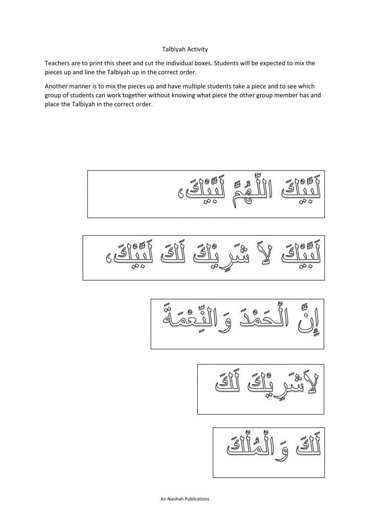 Talbiyah Activity | An Nasihah Publications