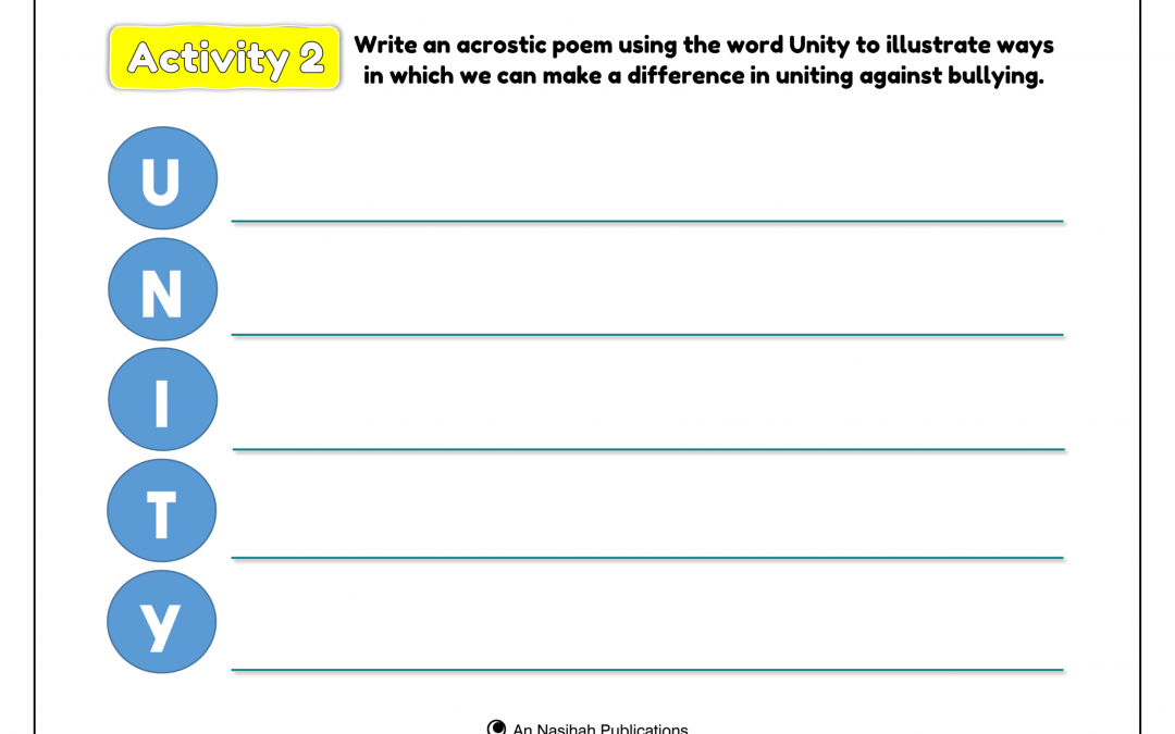 Anti Bullying Acrostic Poem Template