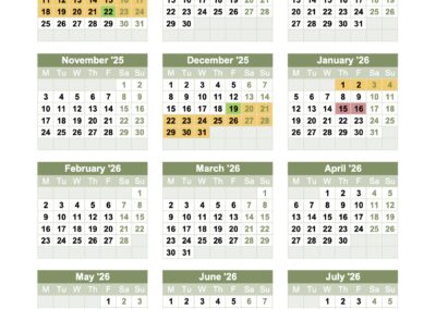Term Dates Template